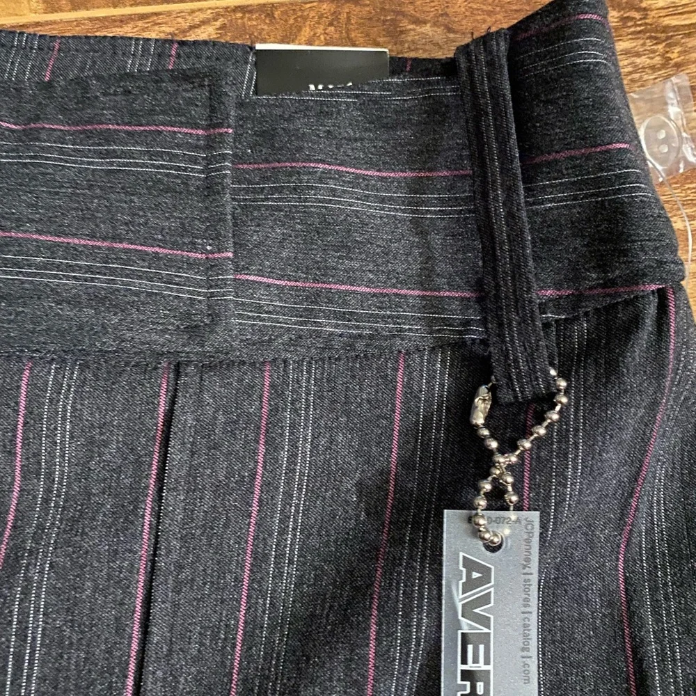 Mix-It Grey & Pink Pinstripe Trousers - Picture 3 of 10